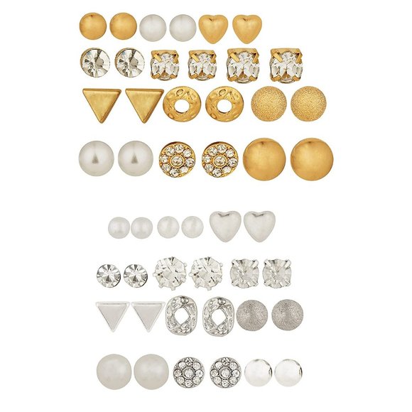 Women Girls Western Stylish Latest Fancy Earrings Set 24 Pair Of Earrings - Picture 6 of 7